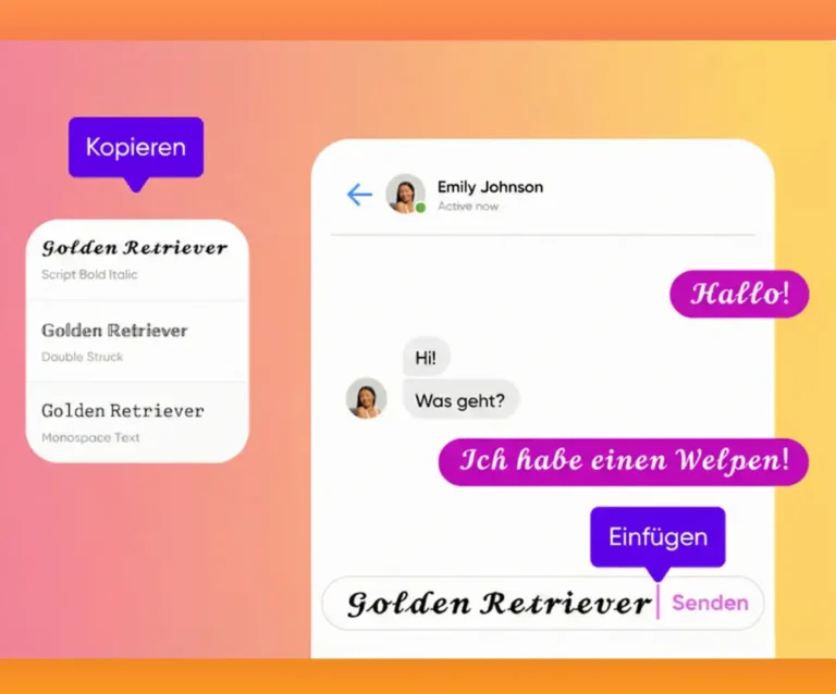Verschiedene Schriftarten in Instagram-Chats