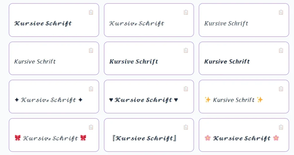 Kursive Schrift 1 kursive schrift